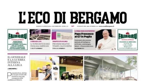 L'Eco di Bergamo in prima pagina: "Volata Champions, il calendario dell'Atalanta sorride"