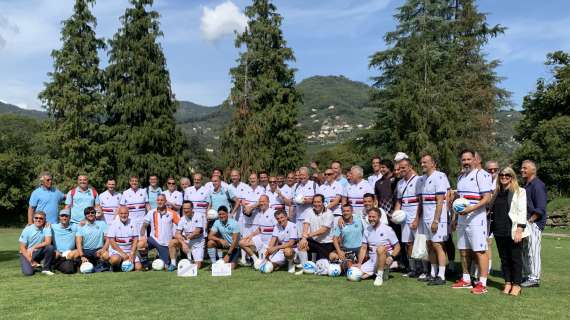 FOTO - Lanna, Pazzini, Flachi e gli ex scudettati della Sampdoria: footgolf nel nome di Boskov