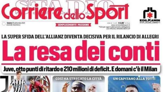 L'apertura del Corriere dello Sport sulla Juventus: "La resa dei conti"