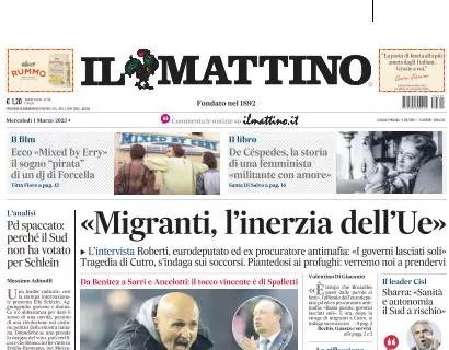 Il Mattino in apertura: "I mattoncini Scudetto del Napoli-lego". Il tocco vincente è di Spalletti