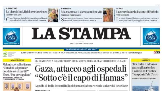 La Stampa: "Juve, caccia alla quinta vittoria di fila che regalerebbe il primato per 24 ore"