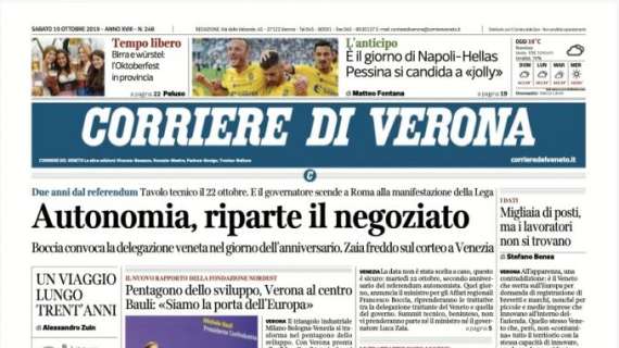 Corriere di Verona: "Chievo, Marcolini davanti sceglie Rodriguez"