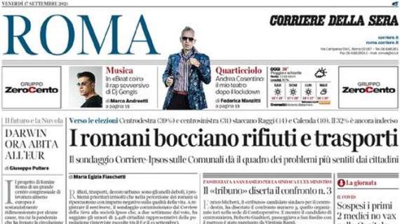 Il Corriere di Roma in apertura: "Giallorossi inarrestabili. Papera clamorosa di Strakosha"
