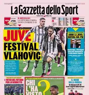 La prima pagina de La Gazzetta dello Sport sulla Juventus: "Festival Vlahovic"
