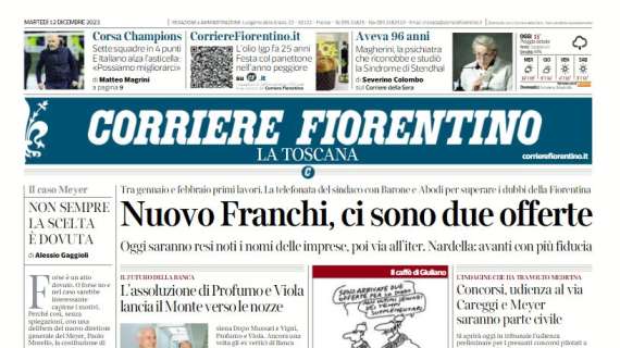 I viola sognano l'Europa che conta, Corriere Fiorentino titola: "Corsa Champions"