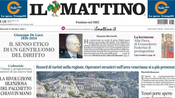 L'Italia vince 4-1, Di Lorenzo cala la doppietta. Il Mattino sintetizza: "ItalNapoli"