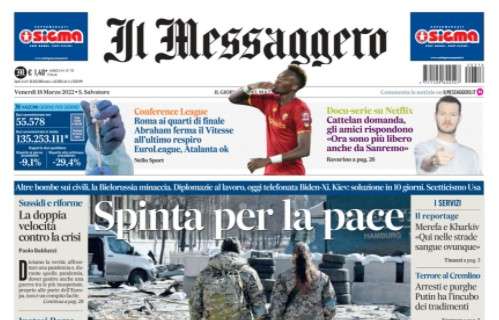 Il Messaggero: "Roma ai quarti di finale. Abraham ferma il Vitesse all'ultimo respiro"