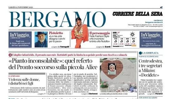 Corriere di Bergamo: "Emergenza difesa, Atalanta a Udine con il rebus dei moduli"