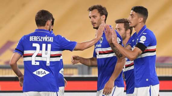 All'Olimpico decide Gabbiadini, gol annullato a Veretout. Roma-Sampdoria 0-1 al 45'