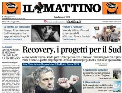 Il Mattino: "Napoli, la difesa finisce ko" e "Il ritorno dello Special One"