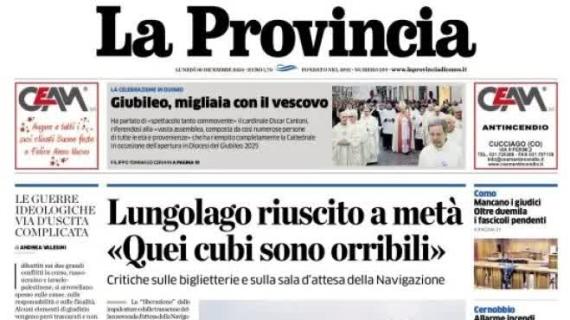 La Provincia in prima pagina sul Como: "Sfida salvezza, al Sinigaglia c'è il Lecce"