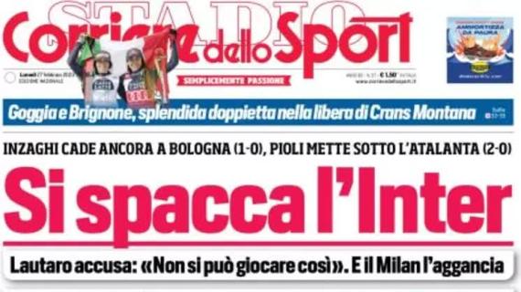 CorSport, l'apertura: "Si spacca l'Inter", Bologna maledetto per Inzaghi