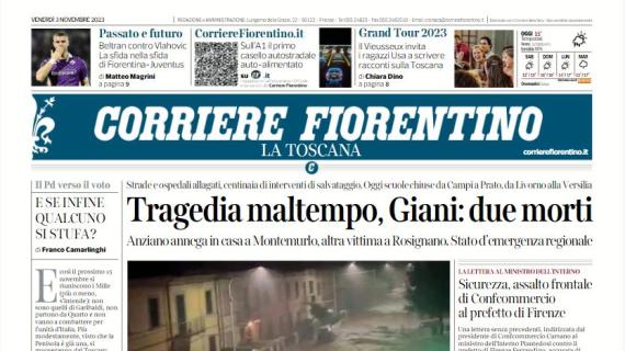 Il Corriere Fiorentino apre con il confronto tra Vlahovic e Beltran: "Passato e futuro"