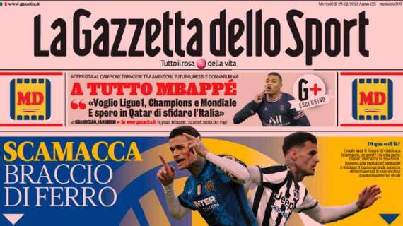 La Gazzetta dello Sport sul braccio di ferro per Scamacca: “L’Inter stoppa la Juventus”