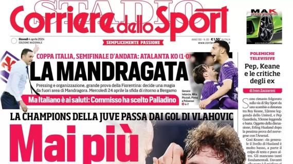 L'apertura del Corriere dello Sport su Vlahovic e la Juve: "Mai più senza"