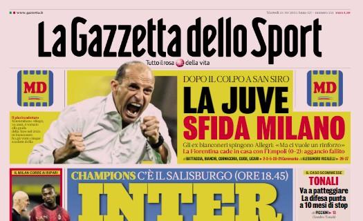 La Gazzetta dello Sport in apertura sui nerazzurri di Inzaghi: "Inter totale"