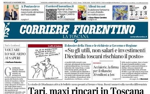 L'apertura del Corriere Fiorentino: "Ranieri sogna la Champions League con la viola"