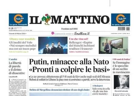 Il Mattino apre sul Napoli: "Kvara in dubbio per l'Atalanta, avanza Raspadori"