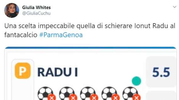 Guarda che tweet. Dopo Parma-Genoa: "Radu, scelta impeccabile!"