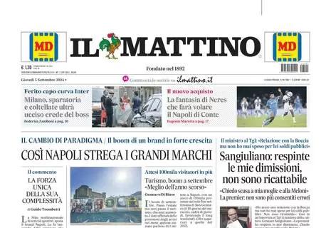 Il Mattino titola così: "La fantasia di Neres che farà volare il Napoli di Conte"