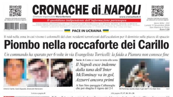 Cronache di Napoli: "Il Napoli esce indenne dalla tana dell'Inter: azzurri ancora primi"