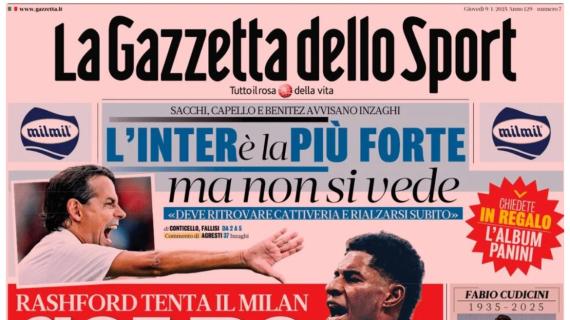 L'apertura de La Gazzetta dello Sport sul tentativo del Milan per Rashford: "Colpo da Diavolo"