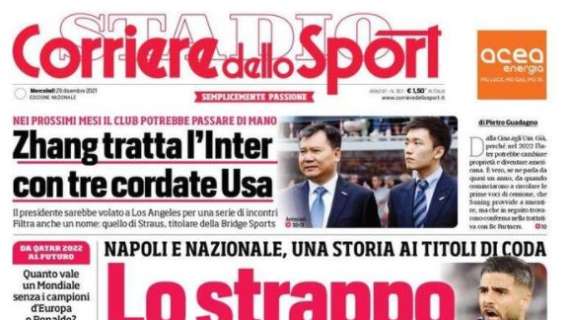 L'apertura del Corriere dello Sport: "Lo strappo di Insigne"