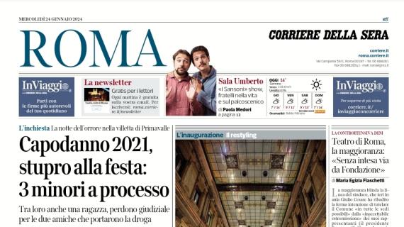 La prima pagina del Corriere di Roma: "Giallorossi in Arabia senza Dybala"