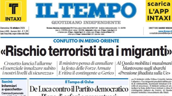 Il Tempo in prima pagina: "L'Italia ferita reagisce. Quattro gol a Malta, Euro2024 più vicino"