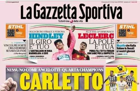 L'apertura de La Gazzetta dello Sport sul trionfo di Ancelotti: "Carletto Magno"