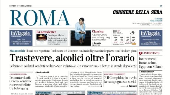 Il Corriere di Roma: "I giallorossi calano il tris, Lazio ko e Champions lontana"