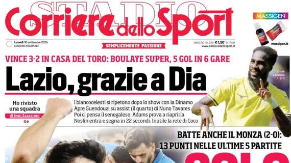 Il Corriere dello Sport in prima pagina sugli azzurri: "Solo Conte: Napoli al comando"