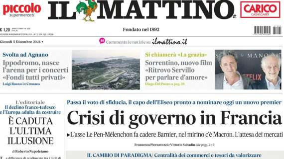 Il Mattino in vista della Coppa Italia: "Rivoluzione Conte, ecco il Napoli-bis"