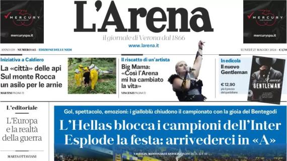 L'Arena: "L'Hellas blocca i campioni dell'Inter. Esplode la festa: arrivederci in A"