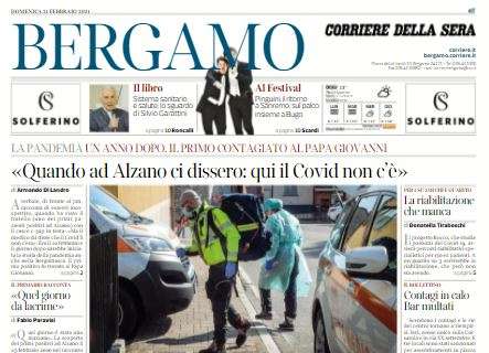 Corriere di Bergamo in taglio basso: "Atalanta, un Napoli scacciapensieri"