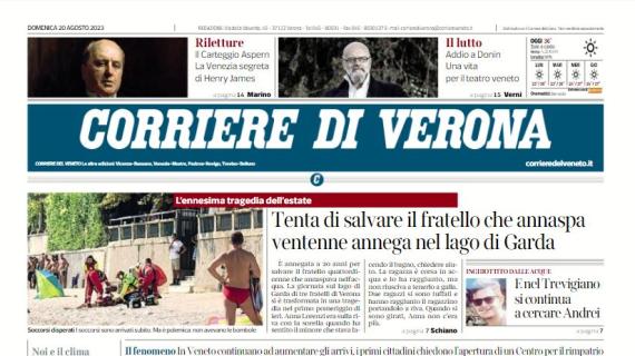 Il Corriere di Verona titola: "Bonazzoli entra e colpisce. Hellas, partenza col botto"