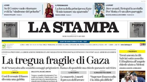 La Stampa titola: "Juve avanti, Retegui la riacciuffa. Per Motta un altro pareggio"