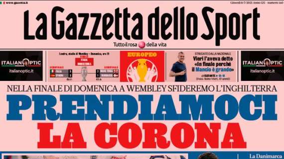 L'apertura odierna de La Gazzetta dello Sport: "Prendiamoci la corona"