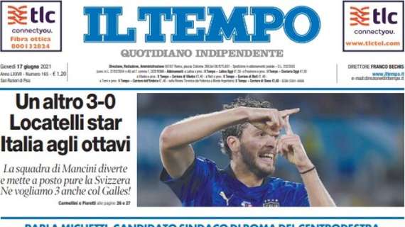 Il Tempo sul trionfo azzurro: "Un altro 3-0. Locatelli star, Italia agli ottavi"