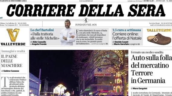 Corriere della Sera: "L’unghiata del Diavolo. Il Milan perde Leao, ma vince con Reijnders"