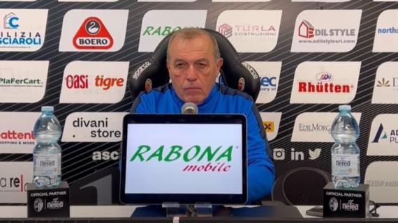 Ascoli, Castori: "La sconfitta, per come abbiamo giocato, è una beffa. C'è rammarico"