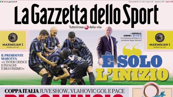 La Gazzetta dello Sport in prima pagina: "Juve, ricomincio da 4 gol. Vlahovic, gol e pace"