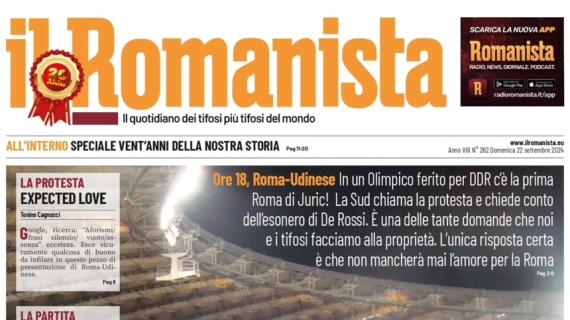 Alta tensione dopo l'esonero di De Rossi. Il Romanista in prima pagina: "Dimmi cos'è"