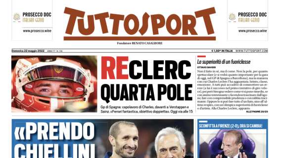 L'apertura di Tuttosport sulle parole esclusive di Gravina: "Prendo Chiellini e cambio il calcio"