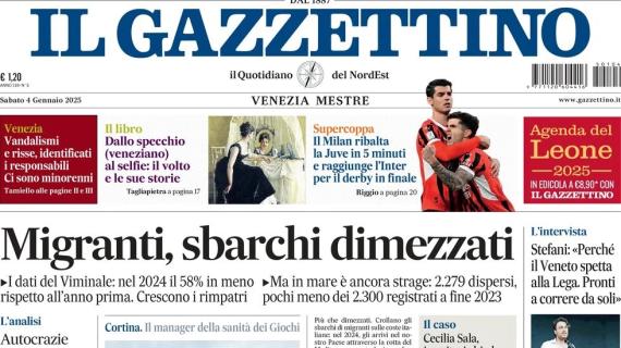 Il Gazzettino: "Juve ribaltata in 5 minuti. Milan, raggiunta l'Inter per il derby in finale"