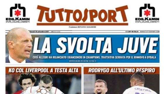 L'apertura di Tuttosport: "Orgoglio Milan" e "Inter, beffa Real"
