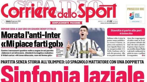 L'apertura del Corriere dello Sport sul derby: "Sinfonia laziale"