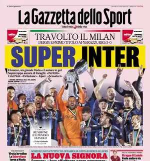 La prima pagina de La Gazzetta dello Sport sulla Supercoppa Italiana: "Super Inter"