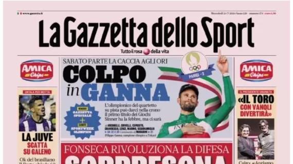 L'apertura de La Gazzetta dello Sport: "Sorpresona Milan" 