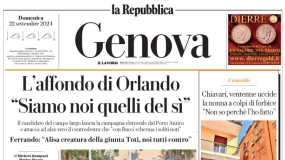 La Repubblica-Genova in taglio basso: "Il Genoa perde Malinovskyi e la partita"